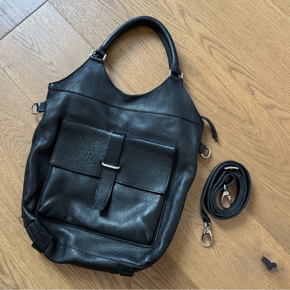 Roots Canada Lauren Black Leather Bag - EUC - Picture 2 of 12